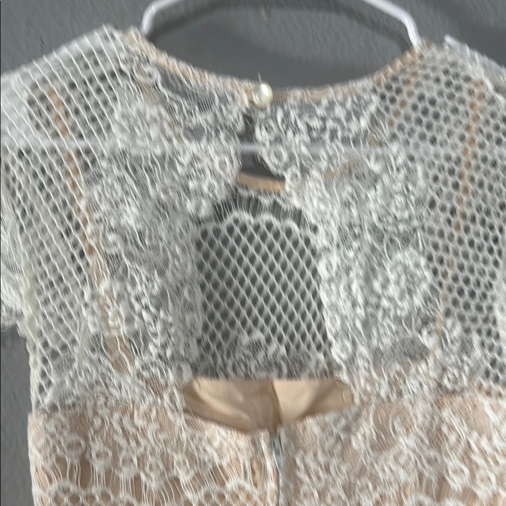 City Triangles Cream Mini Dress lined rhinestones prom - Picture 6 of 12